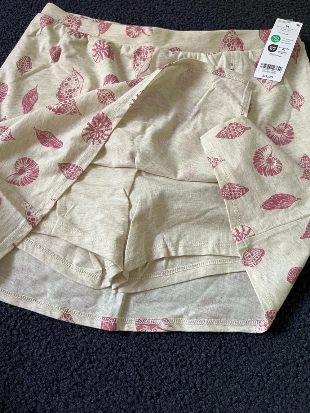Carter's Dusty Rose Shell Print Tank Top & Skort Set